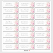 Pampas Grass Roze Bloemen Gastennaam Adresetikette Sticker (Vel)