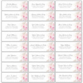 Pampas Grass Roze Bloemen Gastennaam Adresetikette Sticker (Voorkant)