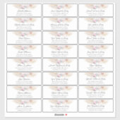 Pampas Grass Roze Bloemen Gastennaam Adresetikette Sticker (Vel)