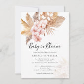 Pampas Grass Roze Bloemen Herfst Baby shower Kaart (Voorkant)