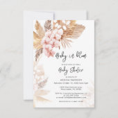 Pampas Grass Roze Bloemen Meisje Baby shower Kaart (Voorkant)