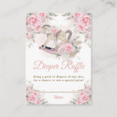 Pampas Grass Roze Bloemen Rocking Horse Luier Informatiekaartje (Voorkant)