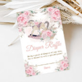 Pampas Grass Roze Bloemen Rocking Horse Luier Informatiekaartje