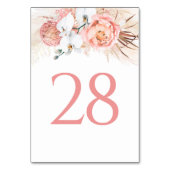 Pampas Grass Roze Bloemen Tafel Aantal Kaarten (Voorkant)
