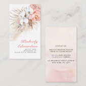 Pampas Grass Roze Bloemen Witte Orchideeën Chic Visitekaartje (Voorkant / Achterkant)