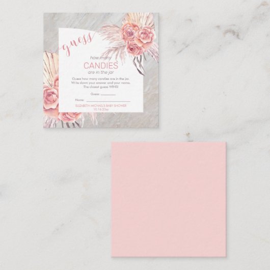 Pampas Grass Roze Blooms | Snoepjes in de pot Informatiekaartje (Voorkant / Achterkant)