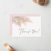 Pampas Grass roze dank u Notitiekaartje (Voorkant / Achterkant in situ)