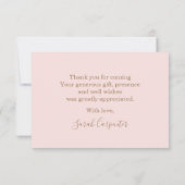 Pampas Grass roze dank u Notitiekaartje (Achterkant)