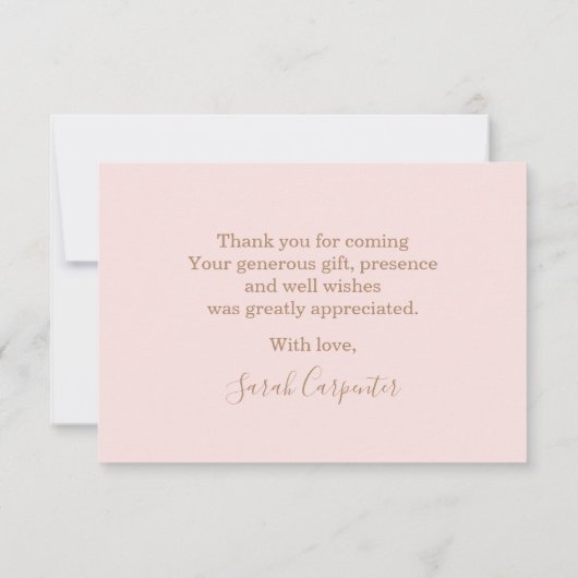 Pampas Grass roze dank u Notitiekaartje (Achterkant)