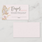 Pampas Grass roze Diaper Raffle Informatiekaartje (Voorkant / Achterkant)