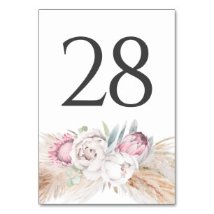 Pampas Grass Roze Flora Trouwtafel Aantal Kaarten
