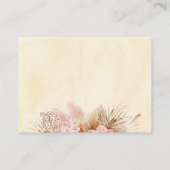 Pampas Grass Roze Goud Bloemen Baby Luier Raffle Informatiekaartje (Achterkant)