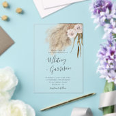 Pampas Grass Roze Huwelijksbloem Acryl Uitnodigingen (Insitu (Huwelijk))