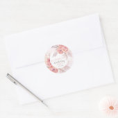 Pampas Grass |Roze Rose Blooms Birthday Party Ronde Sticker (Envelop)