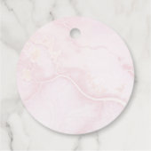 Pampas Grass |Roze Rose Blooms Girl Baptisme Bedankjes Labels (Achterkant)