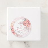 Pampas Grass |Roze Rose Blooms Girl Baptisme Bedankjes Labels (In situ)