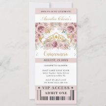 Pampas Grass Rozen Quinceañera Sweet 16 VIP Ticket