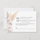 Pampas Grass RSVP bruiloft insert kaart (Voorkant)