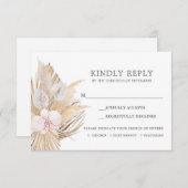Pampas Grass RSVP bruiloft insert kaart (Voorkant / Achterkant)