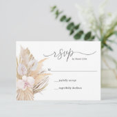 Pampas Grass RSVP-kaart RSVP Kaartje (Staand voorkant)