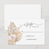 Pampas Grass RSVP-kaart RSVP Kaartje (Voorkant / Achterkant)
