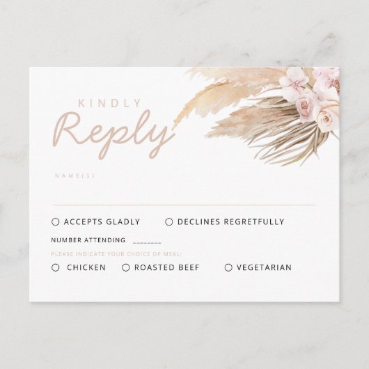 Pampas Grass RSVP-kaarten Briefkaart (Voorkant)