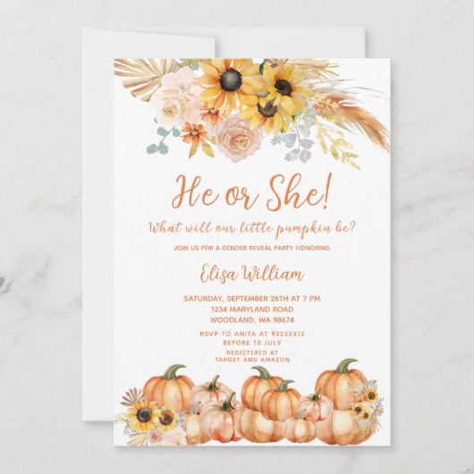 Pampas Grass Rust Sinaasappel Pompoen Geslacht Ont Kaart (Voorkant)