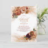 Pampas Grass Rust Terracotta repetitie diner Kaart (Staand voorkant)