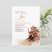 Pampas Grass Rust Terracotta Vrijgezellenfeest Tea Kaart (Staand voorkant)