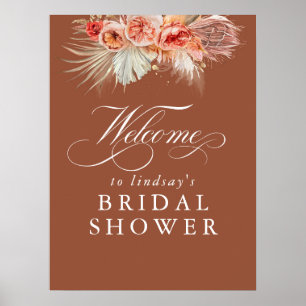 Pampas Grass Rust Terracotta Vrijgezellenfeest Wel Poster