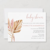 Pampas Grass Rustic Boho Floral Baby shower Kaart (Voorkant)
