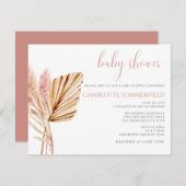 Pampas Grass Rustic Boho Floral Baby shower Kaart (Voorkant / Achterkant)