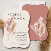 Pampas Grass Rustic Boho Mauve Pink Kaart