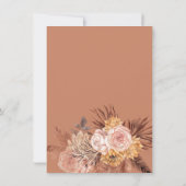 Pampas Grass Rustic Terracotta Bridal Tea Kaart (Achterkant)