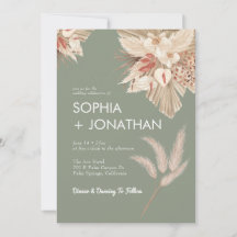 Pampas Grass Sage Green Wedding Modern Chic