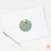 Pampas Grass Sage Green Wedding Ronde Sticker (Envelop)