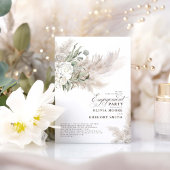 Pampas Grass Sage Greenery Floral Engagement Party Kaart