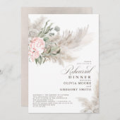 Pampas Grass Sage Greenery Floral Rehearsal Dinner Kaart (Voorkant / Achterkant)