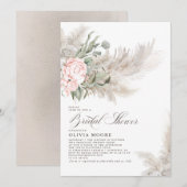 Pampas Grass Sage Greenery Floral Vrijgezellenfees Kaart (Voorkant / Achterkant)