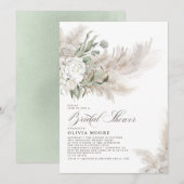 Pampas Grass Sage Greenery Floral Vrijgezellenfees Kaart (Voorkant / Achterkant)