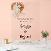 Pampas Grass Script Bloemen bruiloft Acryl Bord (Huwelijk)