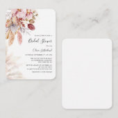 Pampas Grass Script Chic Bruids Douche Uitnodiging (Voorkant / Achterkant)