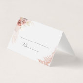 Pampas Grass Script Terracotta Wedding Place Card Kaart (Achterkant)