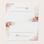 Pampas Grass Script Terracotta Wedding Place Card Kaart (Buitenkant ongevouwen)