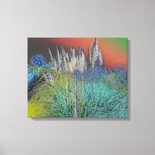 Pampas Grass Solarized - Digitale Manipatie Canvas Afdruk (Voorkant)