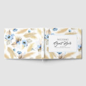 Pampas Grass Stoffig Blauw Bloemen Bruiloft Gastenboek (Volledig)