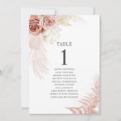 Pampas Grass Table Number 1 Wedding Seating Chart (Voorkant)