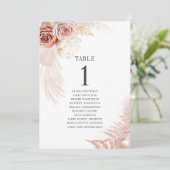Pampas Grass Table Number 1 Wedding Seating Chart (Staand voorkant)