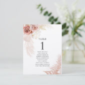Pampas Grass Table Number 1 Wedding Seating Chart (Staand voorkant)