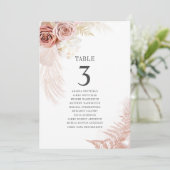 Pampas Grass Table Number 3 Wedding Seating Chart (Staand voorkant)